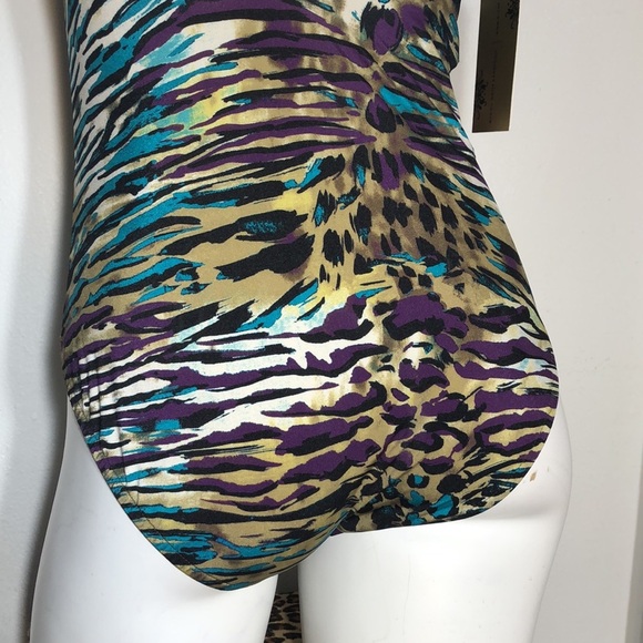 Nordstrom A. CHE‎ Into The Wild One Shoulder Leopard Swimsuit Swim Bathing Suit - Picture 10 of 16